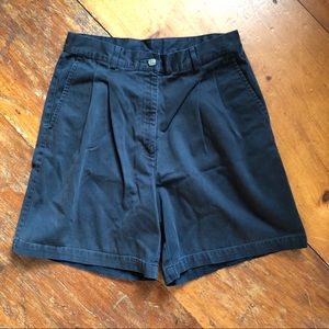 High rise LL bean shorts with pleats and pockets